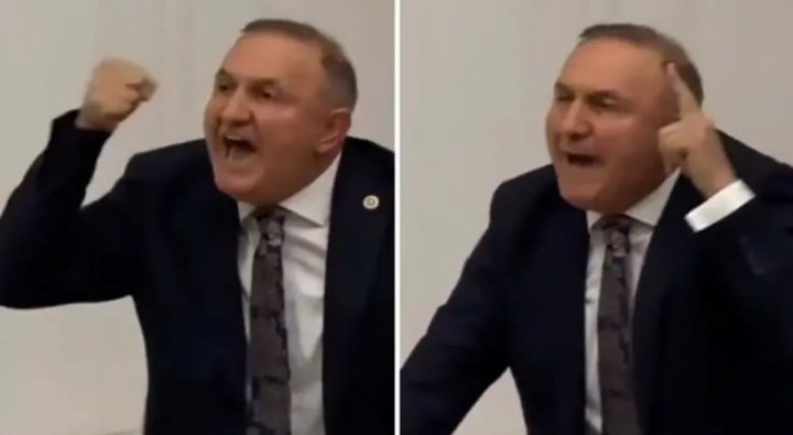 Masaya vura vura 'Öcalan şerefsizdir' dedi: Meclis'te kavga çıktı...