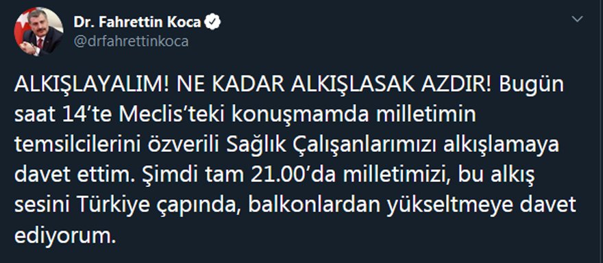ALKIŞ TWITI MANŞETbakan koca 3515c