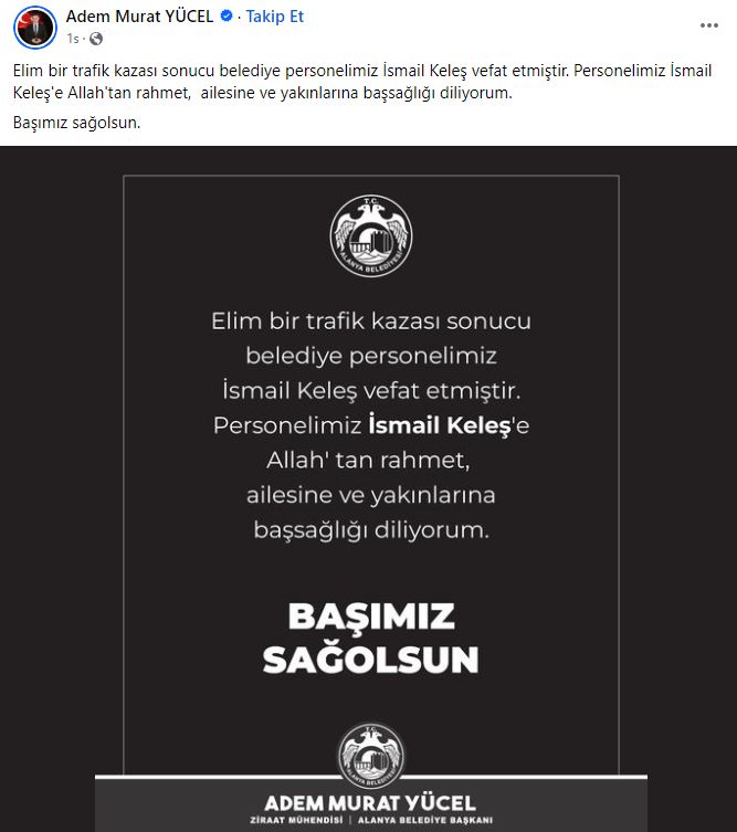 BAŞKAN YÜCELDEN TAZİYE MESAJI 669ec