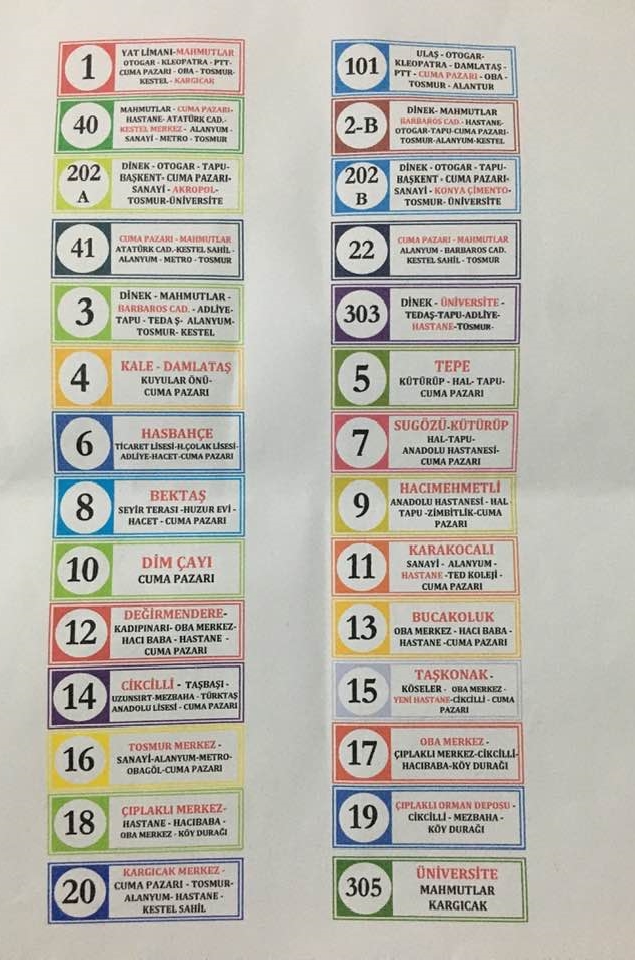 GÜZERGAH 2 hatlar 1 8561a