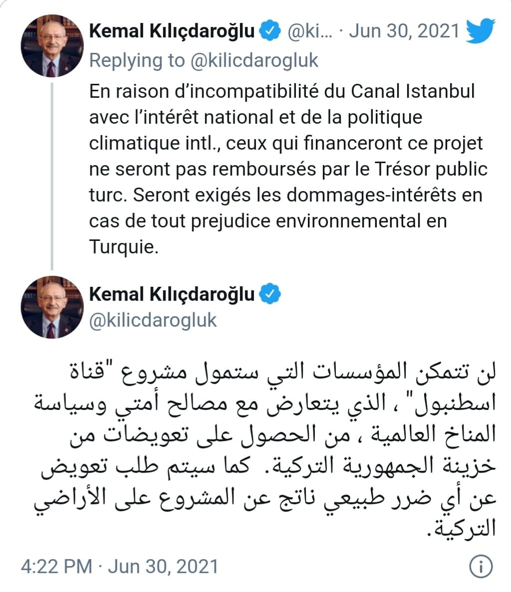 kılıçdaroğlu twıtleri kanal istanbıul için 3f715